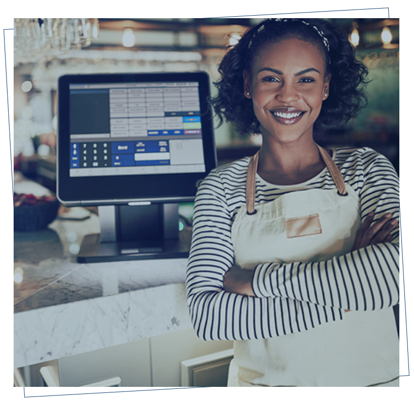 Business owner using iVend POS software.